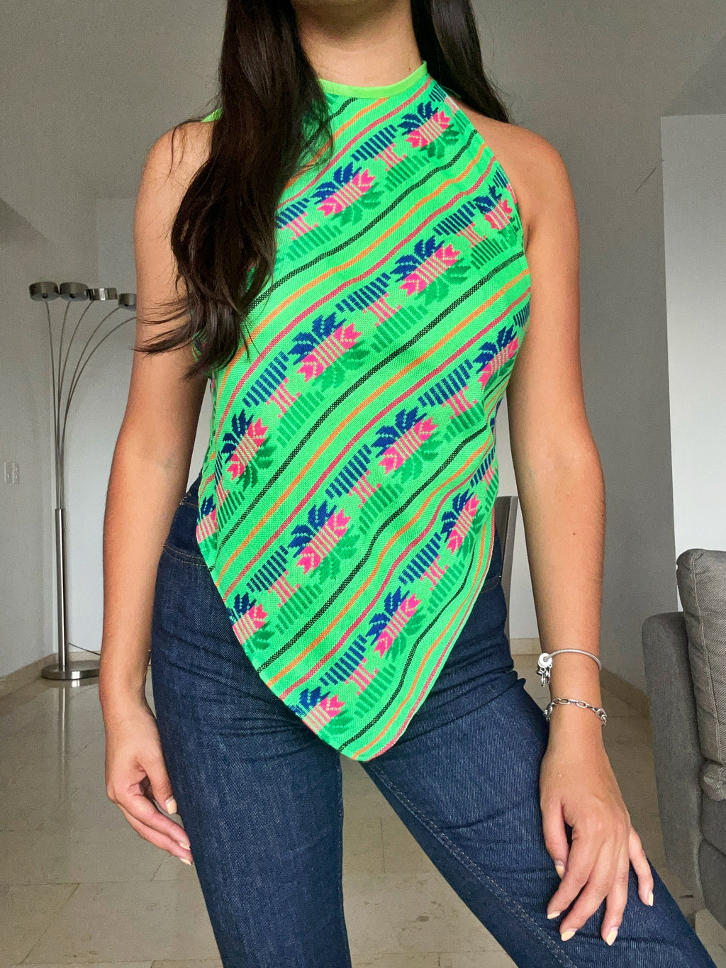 BLUSA CAMBAYA VERDE LIMÓN